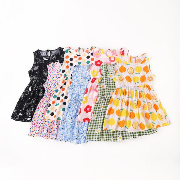 Children's Dress Clothing Girls Floral Print Dress Cartoon Printing Princess