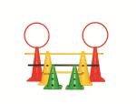 Tourtop Soccer Football Agility Fitness Marker Cone Set for Adjustable Hurdles