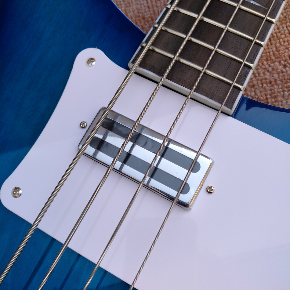 2017 Best Bass Top quality Rick 4003 model Ricken 4 strings Electric Bass guitar in blue color, Chrome hardware, Free sh