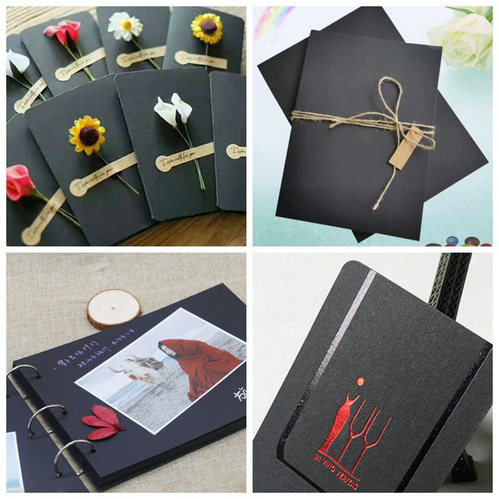 300g 8.5 x 11 Inches Black Colored Cardstock Thick Cover For Making Scrapbooking