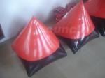 Red 0.6mm/0.9mm inflatable doritos shape air bunker for commercial use