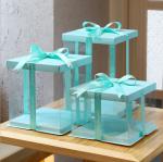 Waterproof Eco Friendly Plastic Packaging PET Transparent High Square Cake