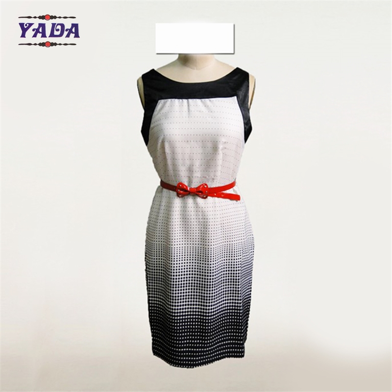 Women print latest casual design loose a line women's clothing sexy dress
