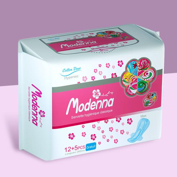 Super Absorbent Disposable Sanitary Napkin Cotton Non Woven Layer Style For
