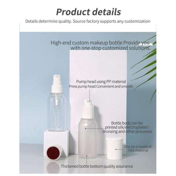 Custom 60ml PETG Plastic Bottle with Screen Printing for Luxury Cosmetic Packaging
