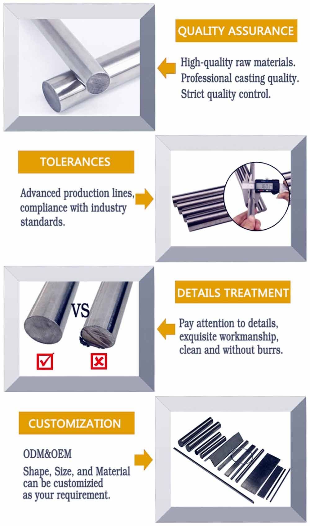Bright Surface SS304L Stainless Steel Rod Bar 19mm*3mm To 140mm*12mm