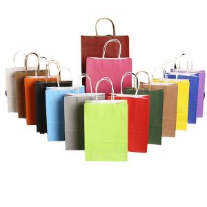 Wholesale Industrial Surface Packaging Kraft Paper Gift Bag with Handle Customized Logo Printing from china suppliers