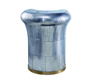 Wholesale Antique Leather Counter Height Stools Aluminium / Brass Sheet Cover Full Handwork Craft from china suppliers
