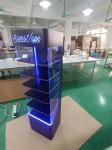 Floor Mounted Top Acrylic Display Rack LED Display Stand For Electronic Products