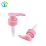 20/410 Ribbed Closure Lotion Bottle Pumps Pink For Cosmetic Skincare