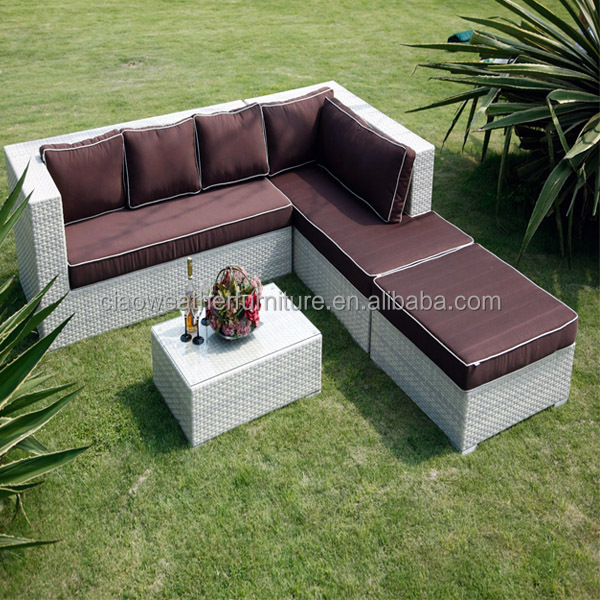 Alu/Powder Coated Frame Garden Rattan Sofa Set for Outdoor Relaxation and Dining