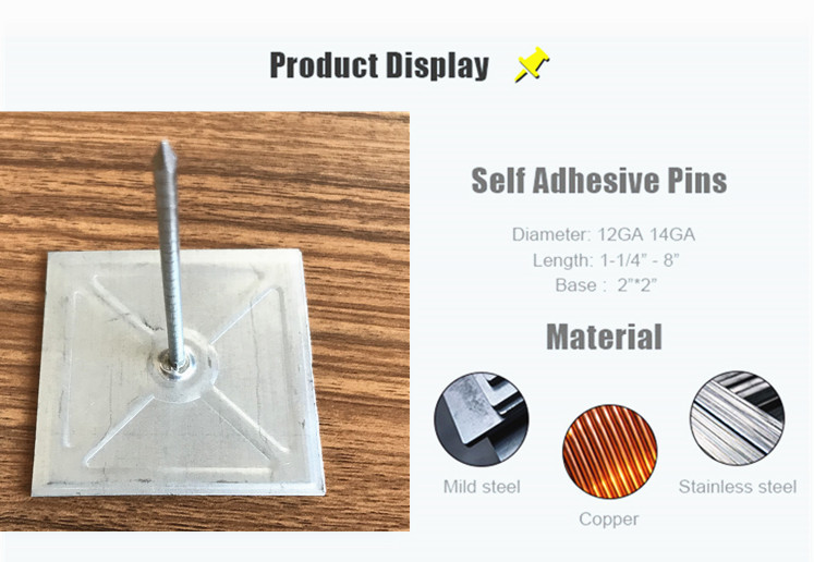 M3 Softly Aluminum Pin 2-1/2" Fixfast Self Stick Insulation Hangers