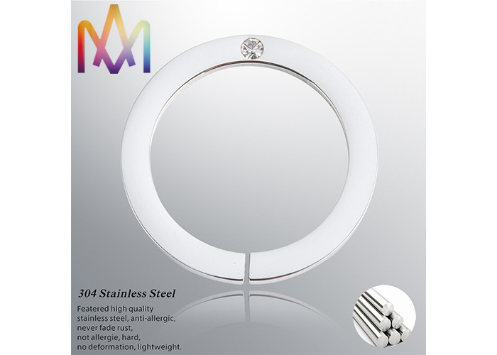 26MM Hollow Opening Seam Stainless Steel Diamond Ring