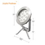 IP68 Outdoor LED Spot Light Stainless Steel DMX512 RGBW 12w for Underwater Use