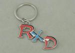 Zinc Alloy Synthetic Enamel Promotional Keychain Die Casting Silver RXD Key Ring