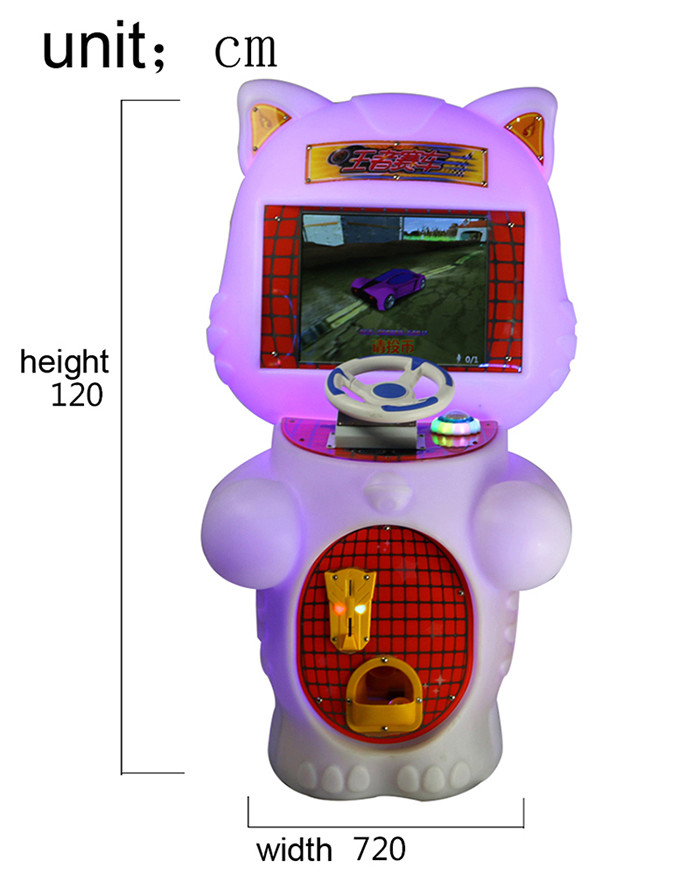60W Power Kids Racing Game Simulator Machines Hardware / Plastic / Wood Material