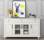 Beveled Edge Countertop Solid Wood Cabinets Living Room Display Cabinet