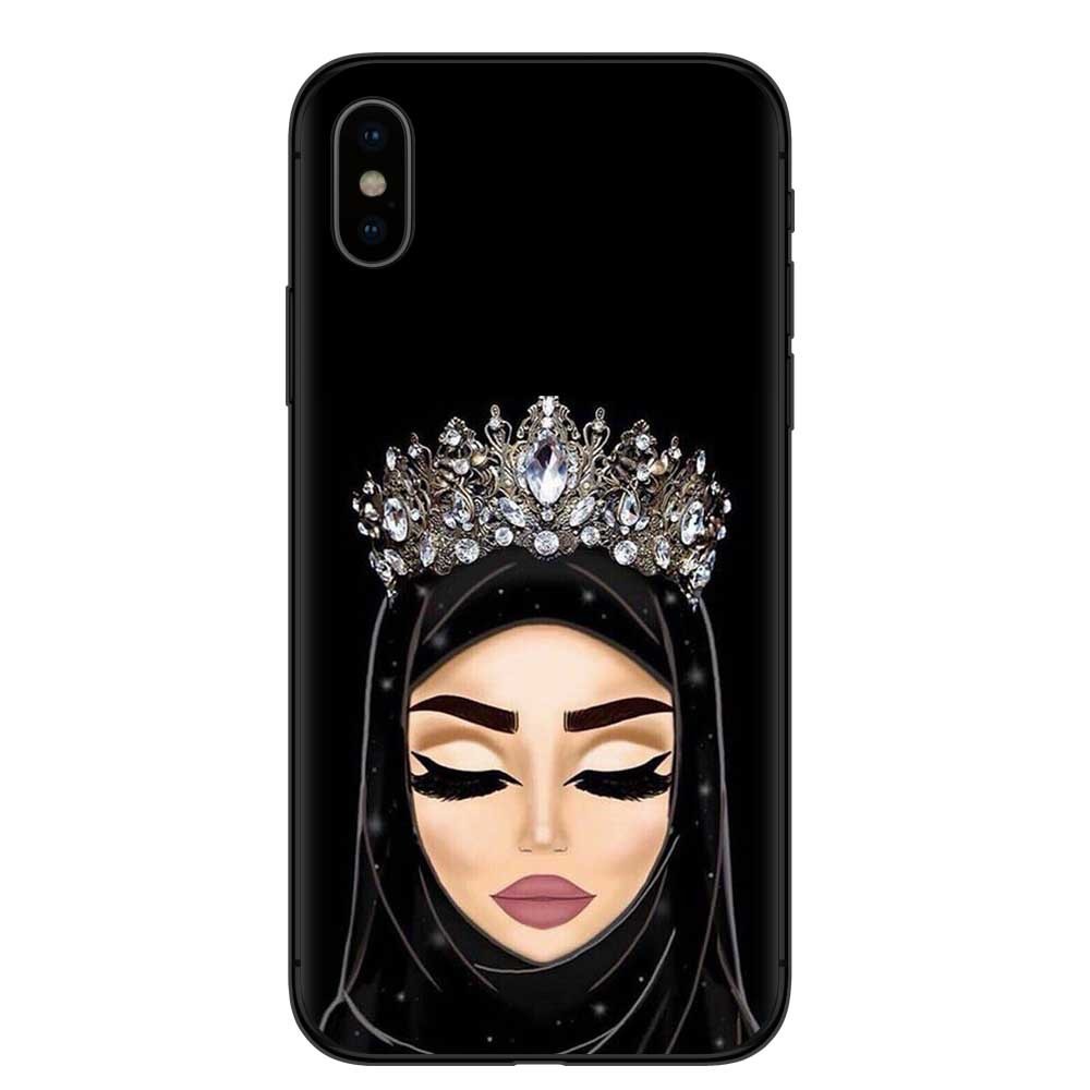 Lightweight Designer Cell Phone Cases Black Islamic Hijab Girls Gift Anti Shock