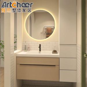 Wholesale NO Faucet Included Luxury Hotel Center Bathroom Mirror Cabinet with Double Sink Basin from china suppliers