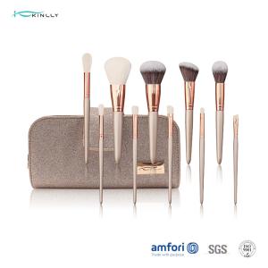 Wholesale Champagne Full Face Brush Set With Zipper Pouch from china suppliers