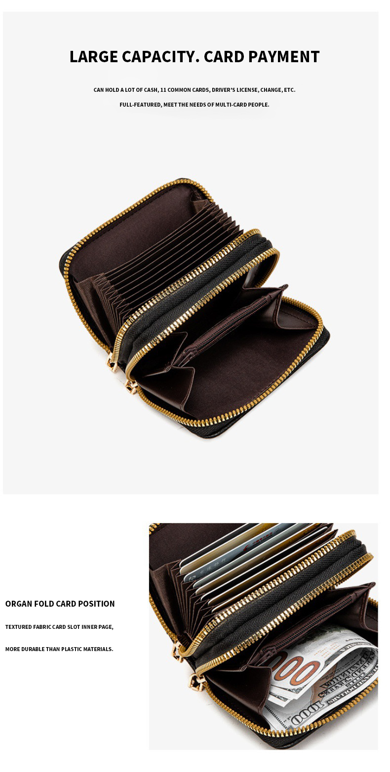 Unisex 3D Fashion Leather Card Holder Organizer Bag Purse with ID Credit Card Slots