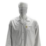 XS-10XL Cleanroom White ESD Coat 96% Polyester +4% Carbon Washable Antistatic