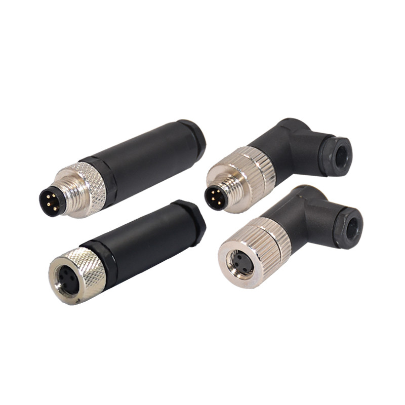 Automation M8 Waterproof Connector 90 Degree Assembly 4 Pin Male To Male Connector