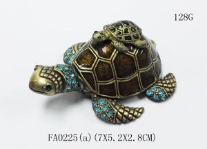 Wholesale Mum &amp; Baby Turtle metal trinket box turtle treasure box metal jewelry box from china suppliers