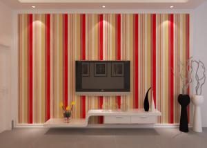 Wholesale Washable Living Room Striped Wallpaper / Modern Embossed Wall Coverings , CE CSA Listed from china suppliers