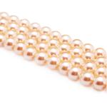 Luxury Pink Round 8mm Shell Pearl Sweater Necklace 55 Inches (N08217)