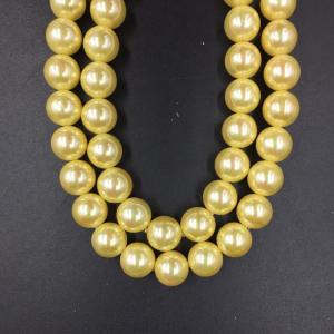 Wholesale Wholesale High Quality 14mm Golden Round Shap Shell Pearl Strand 16 inches from china suppliers