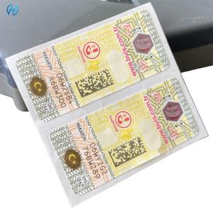 Wholesale IR Anti Counterfeit Tax Stamp Duty Customized Security Paper Adhesive For Cigarettes from china suppliers