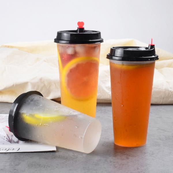 PET Boba Cups And Lids 32 Oz Plastic Cups With Lids Sample Freely