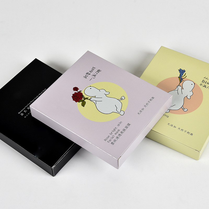 Square Custom Plated Size Folding Facial Mask Box for Cosmetic Skincare Packaging