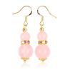 Buy cheap Healing Energy Pink Rose Quartz Crystal Short Dangle Round Shape Bead Hook from wholesalers