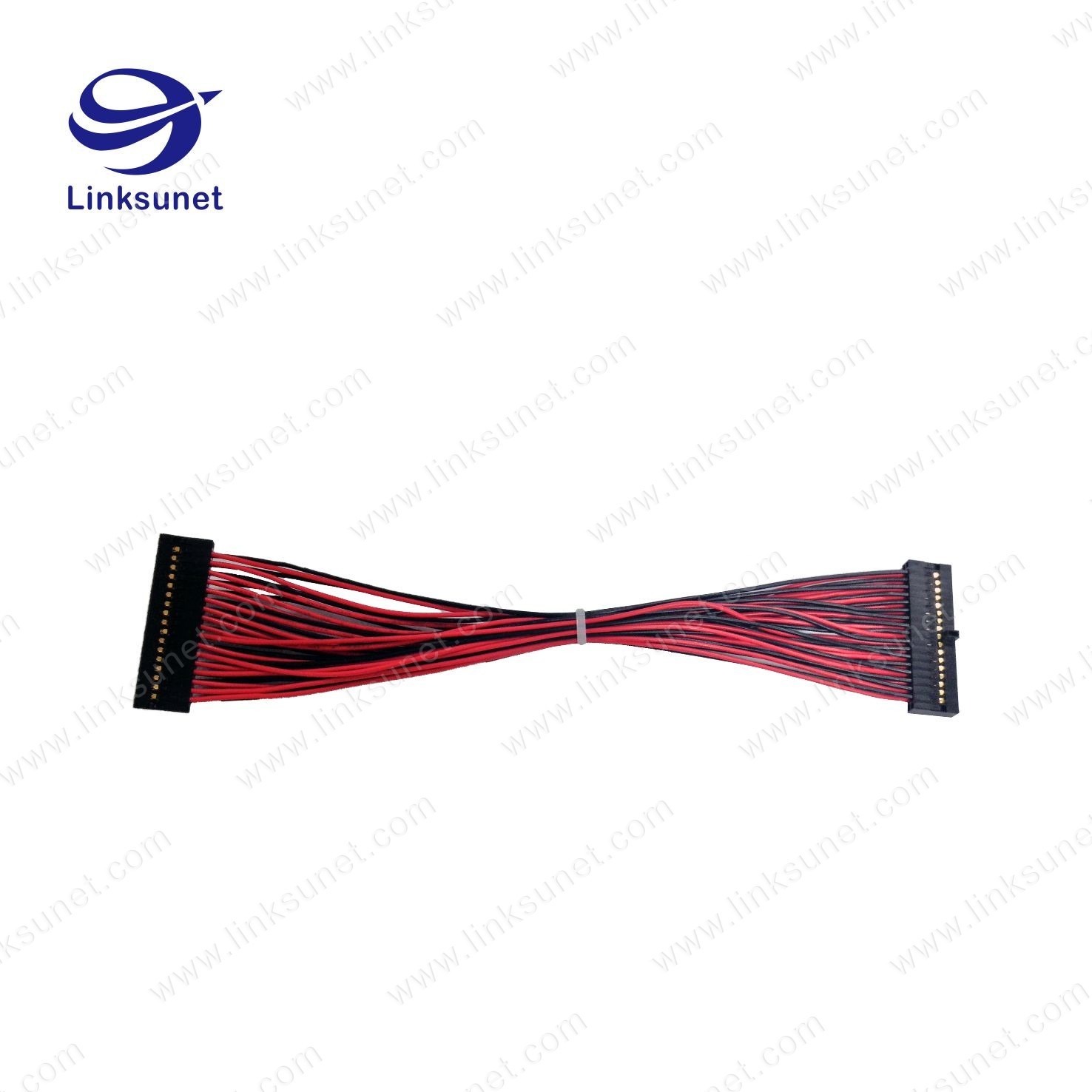 Double row 2.54MM PICH Automotive wire harness 44P Add UL standard UL1332 - 22AWG RD/BK Single Cable
