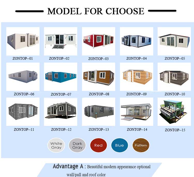 Zontop Manufacturer price prefabricated shipping 20ft 40ft folding expandable luxury container house