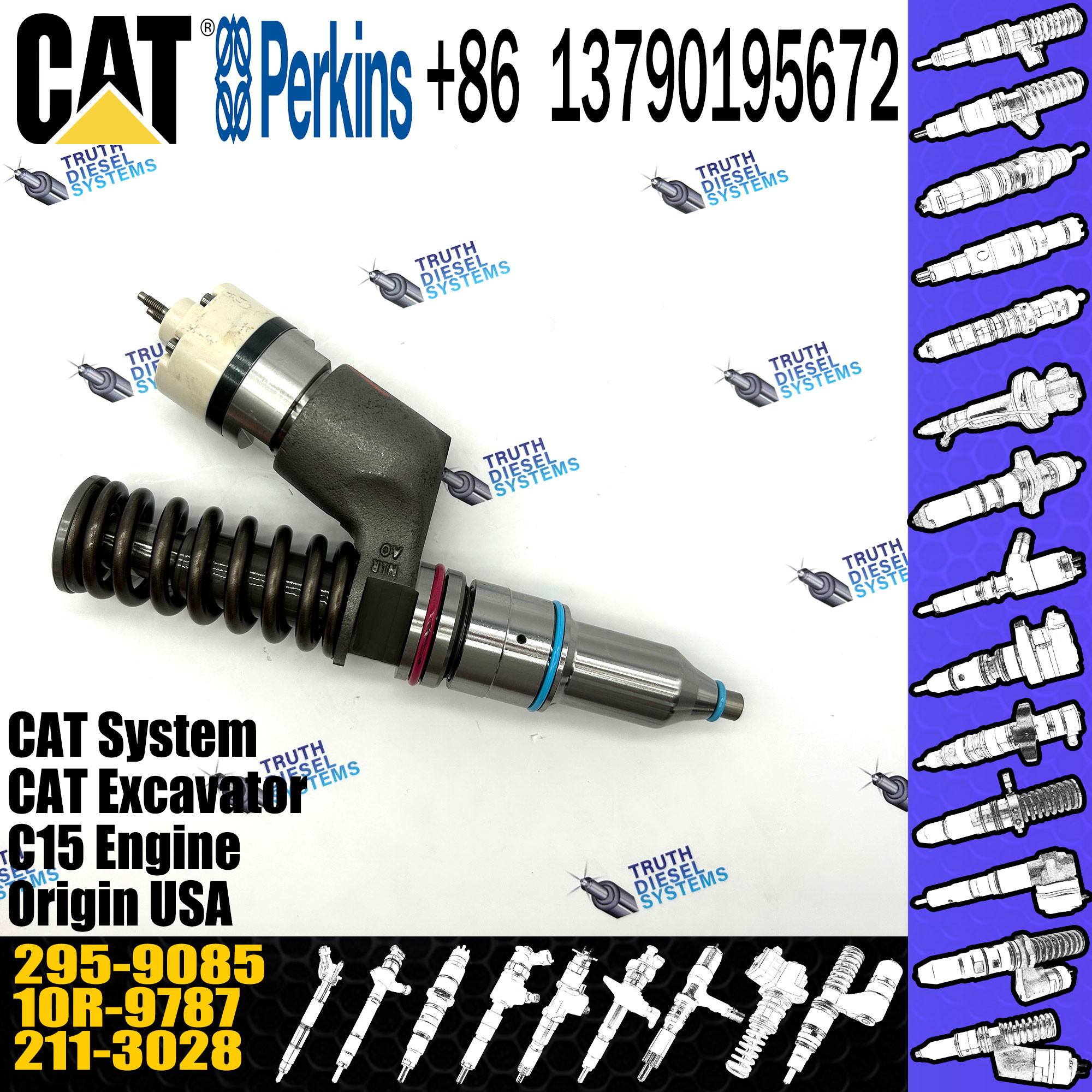 295-9085 Caterpillar Fuel Injector Excavator Diesel Engine Nozzle