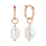 925 Sterling Silver 18K Gold Plated Freshwater Pearl Hoop Earrings For Women