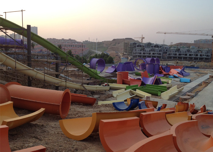 High Speed Space Bowl Water Slide Aqua Park Construction Red Yellow