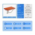 Brown Non Barrier Wall Mounted Shower Seat With Solid Wood / Stainless Steel