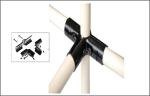Four Way Black Metal Pipe Joints / Connectors Wear-resisting