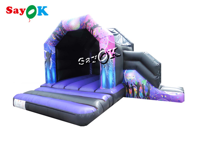 15x18ft Inflatable Disco Dome Bounce House With Slide Digital Printed