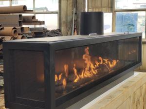 Wholesale Gas Fireplaces European Black Matte Carbon Steel Three-sided gas fireplace Propane Gas Natural from china suppliers