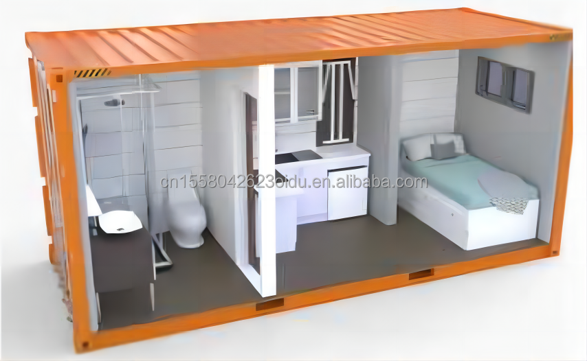 Prefab Living Container House Mobile Container Home With Bathroom Kitchen bedroom Customized Color Aluminum Alloy Windows