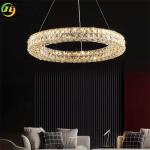Hanging Rings Led Crystal Pendant Light Luxury Home Hall Hotel Decoration