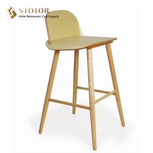 Wholesale 73cm High Foot Stools Contemporary Low Back Solid Wood Bar Chair from china suppliers