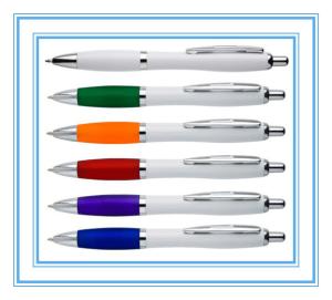 Wholesale white curvy plastic contour ball pen for gift promotion from china suppliers