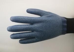 Wholesale Anti Slip Granule Black Latex Gloves , Latex Dipped Work Gloves Comfortable Hand Feeling from china suppliers