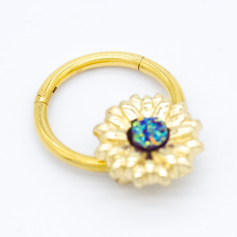 10mm 16G Wedding Nose Piercing Jewelery Gold Flower 316 Stainless Steel
